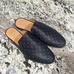 NEW G/FORE Navy Blue Skull Killer T's Leather Mules Size 8